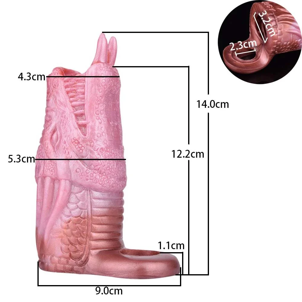 Conquered Dragon Penis Sleeve Couples Sex Toys Animal Penis Sleeve with Convex Textures Reusable Penis Sleeve Ring