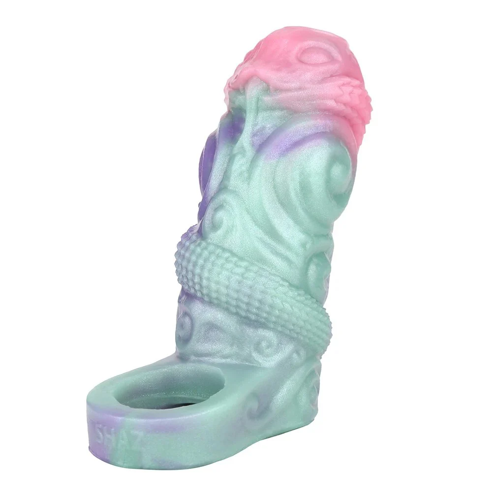 Galactic Charm Open Soft Silicone Penis Enlargement Sleeve Male Extender Sex Toy Fantasy Monster Dildo