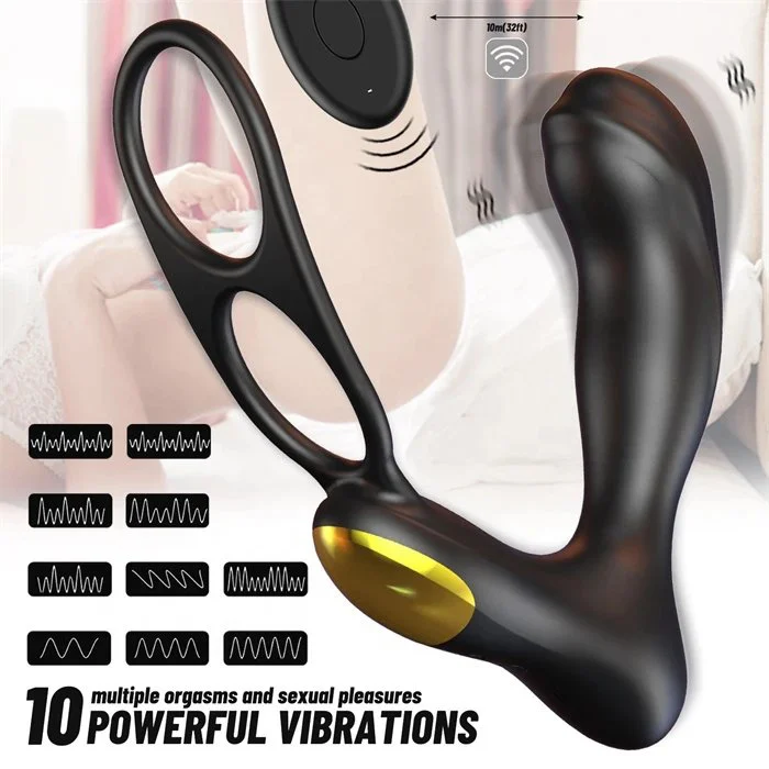 Silicone Anal Vibrator with 10 Modes Wireless Remote Control Premium Anal Sex Toy