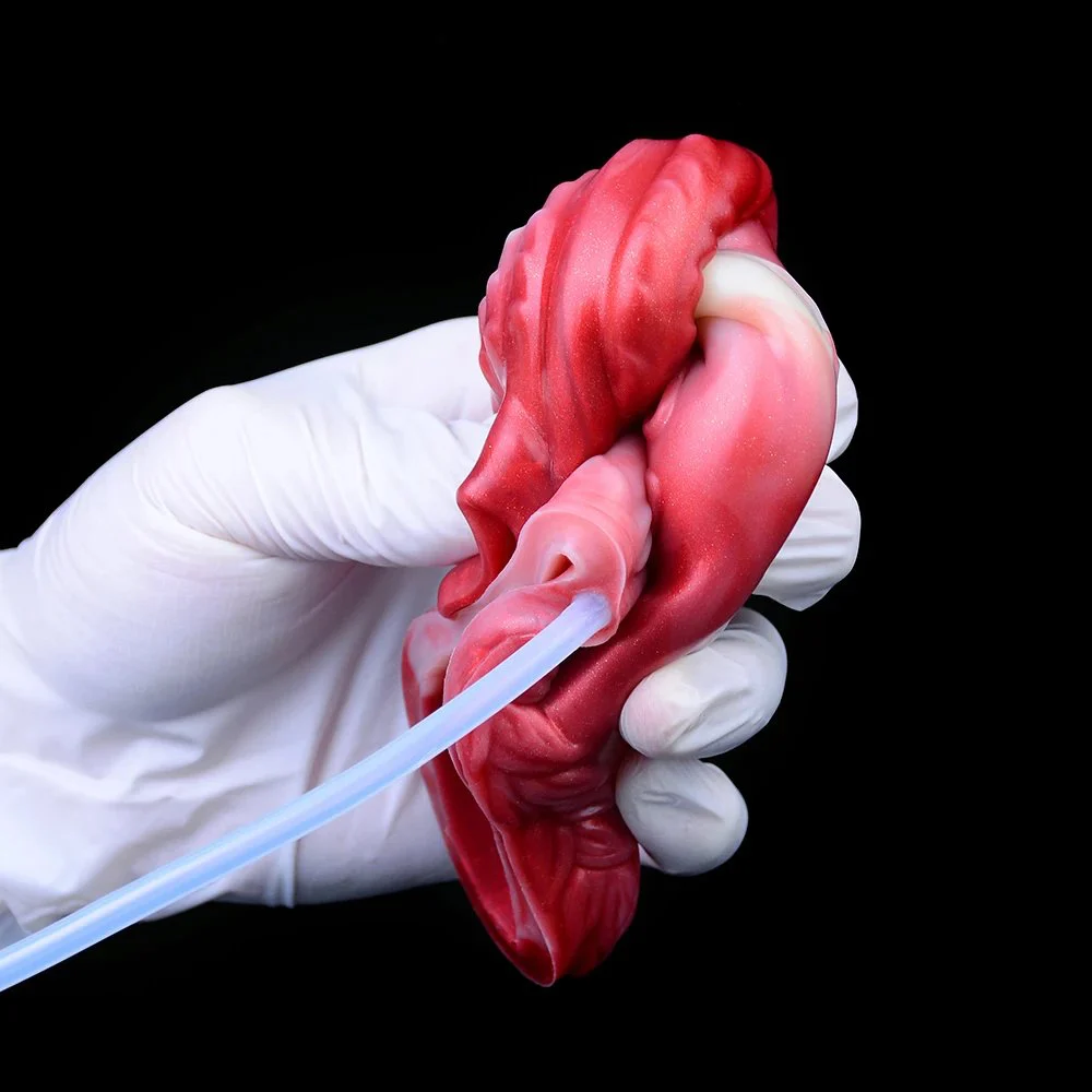 Dragon Penis Sheath Male Cock Enlargement Silicone Sleeve Sex Toys Wearable Hollow Animal Dildo with Syringe for Men Women