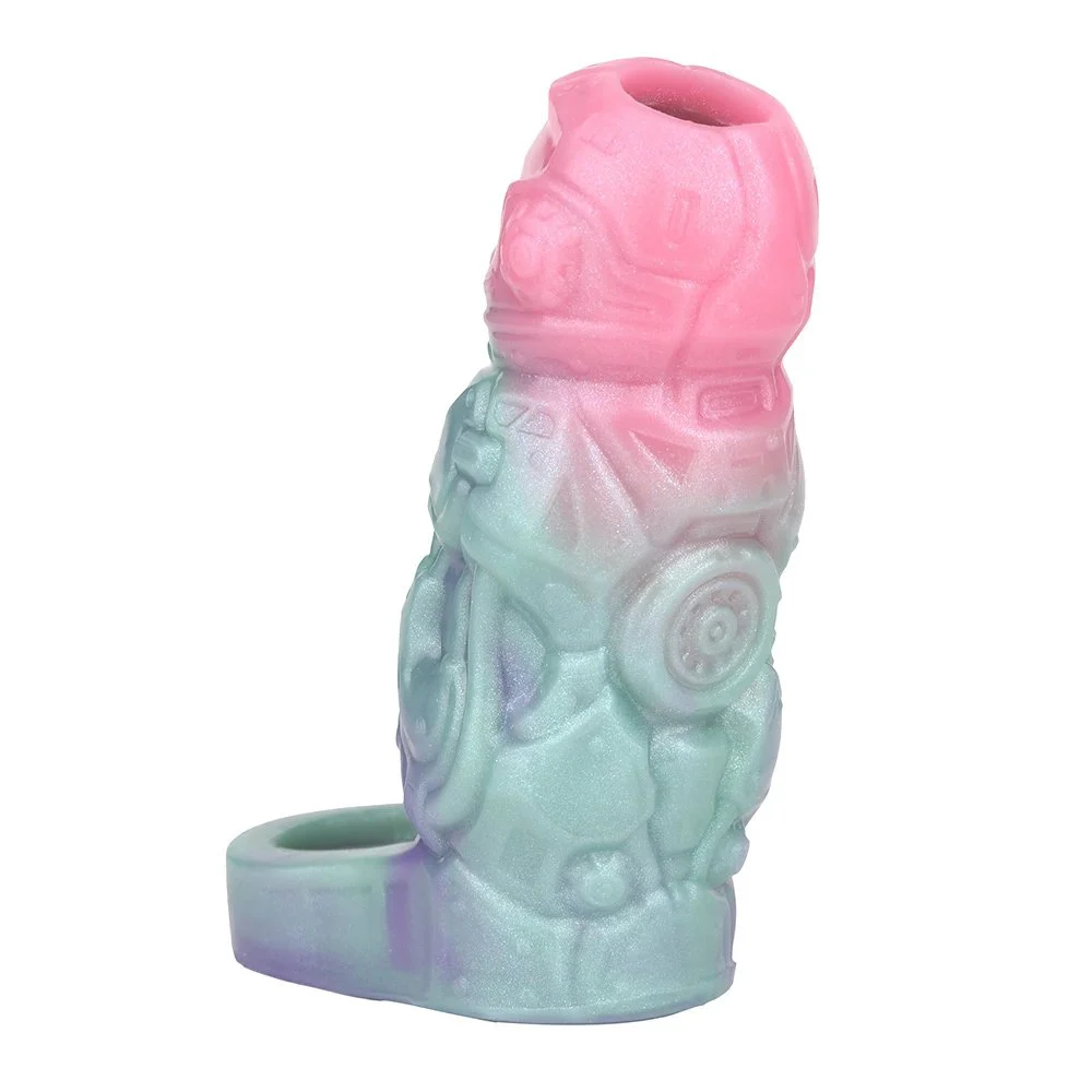 Galactic Charm Fantasy Monster Penis Soft Silicone Open Enlargement Sleeve Male Dildo Extender Sex Toy