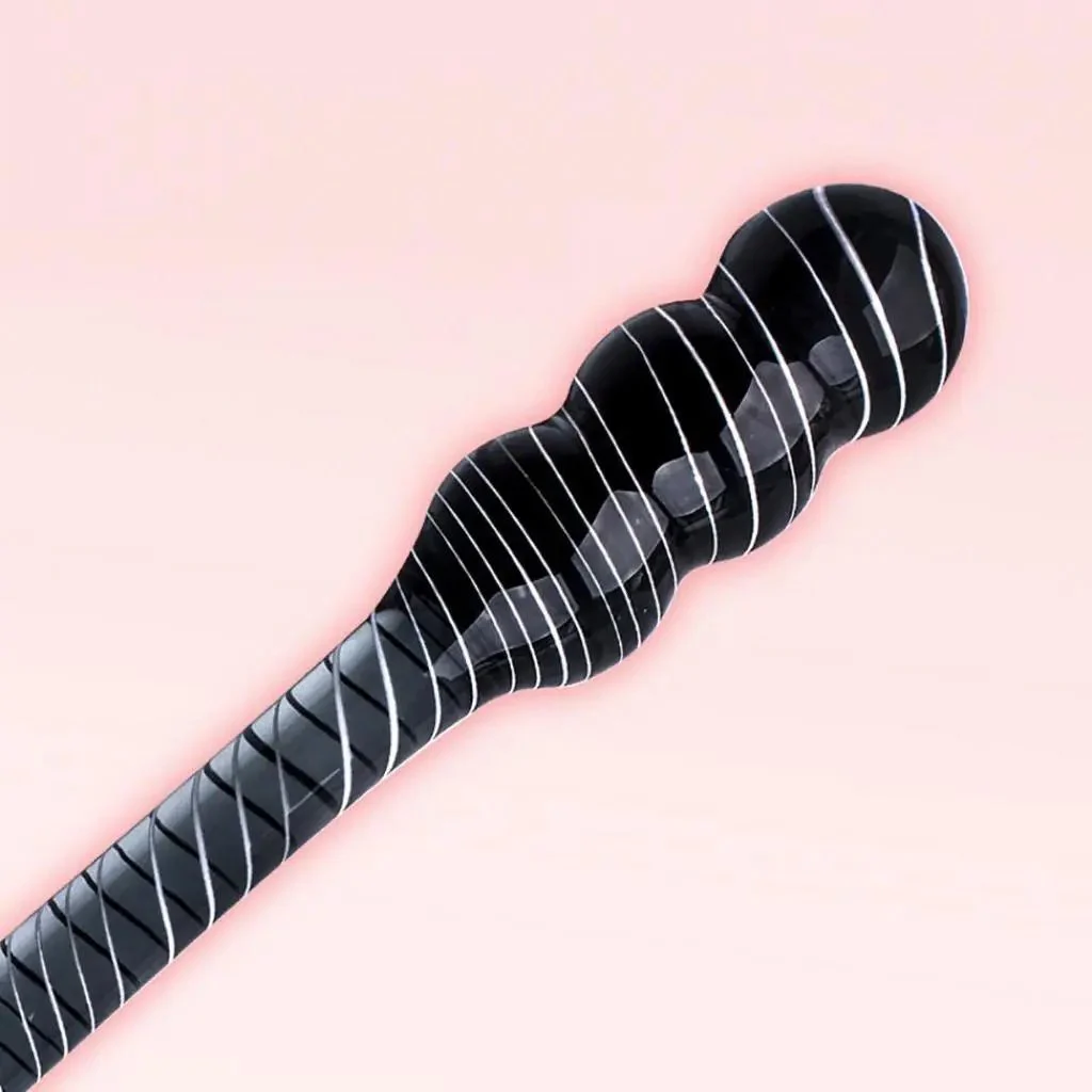 4Pcs Set Black Crystal Glass Dildo Adult Sex Toy Male Prostate Massager Glass Anal Beads Butt Plug for Men Women Masturbation
