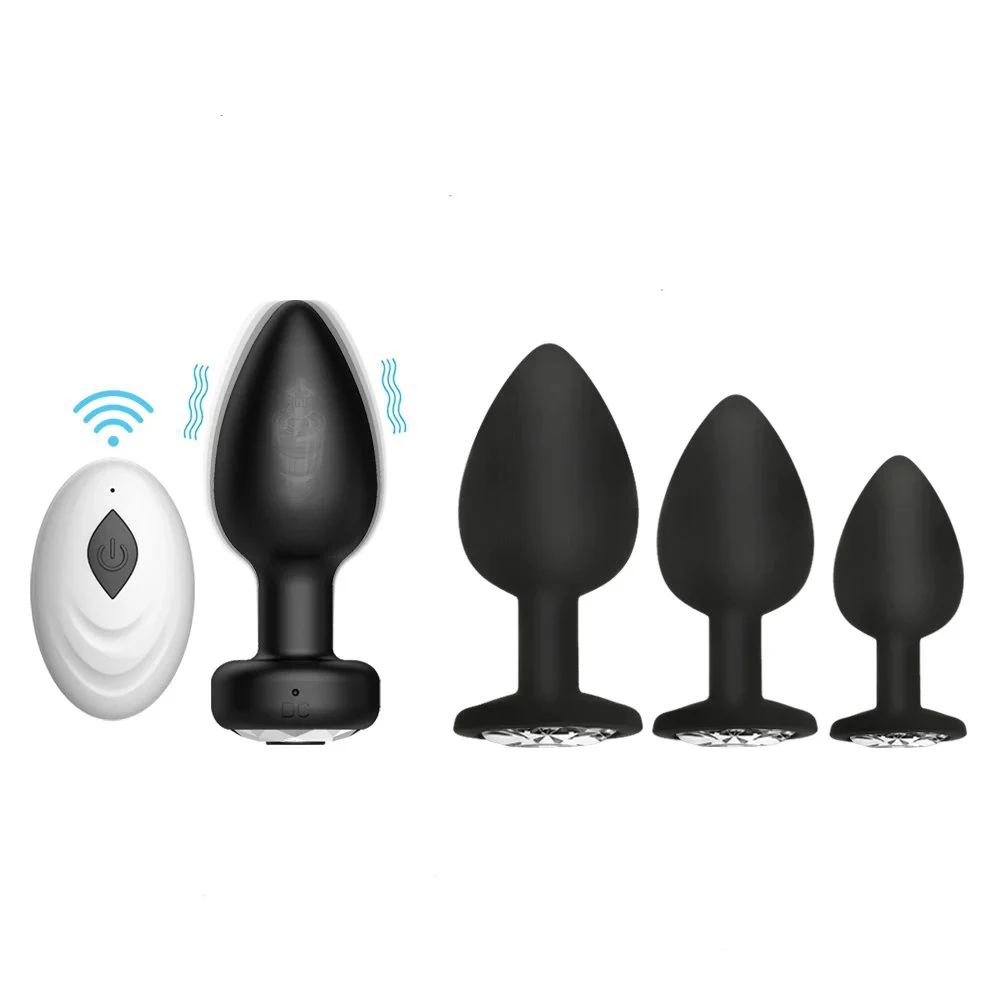 Silicone Flexible Remote Control Butt Anal Plug Vibrator Latex Waterproof for Men Women Unisex