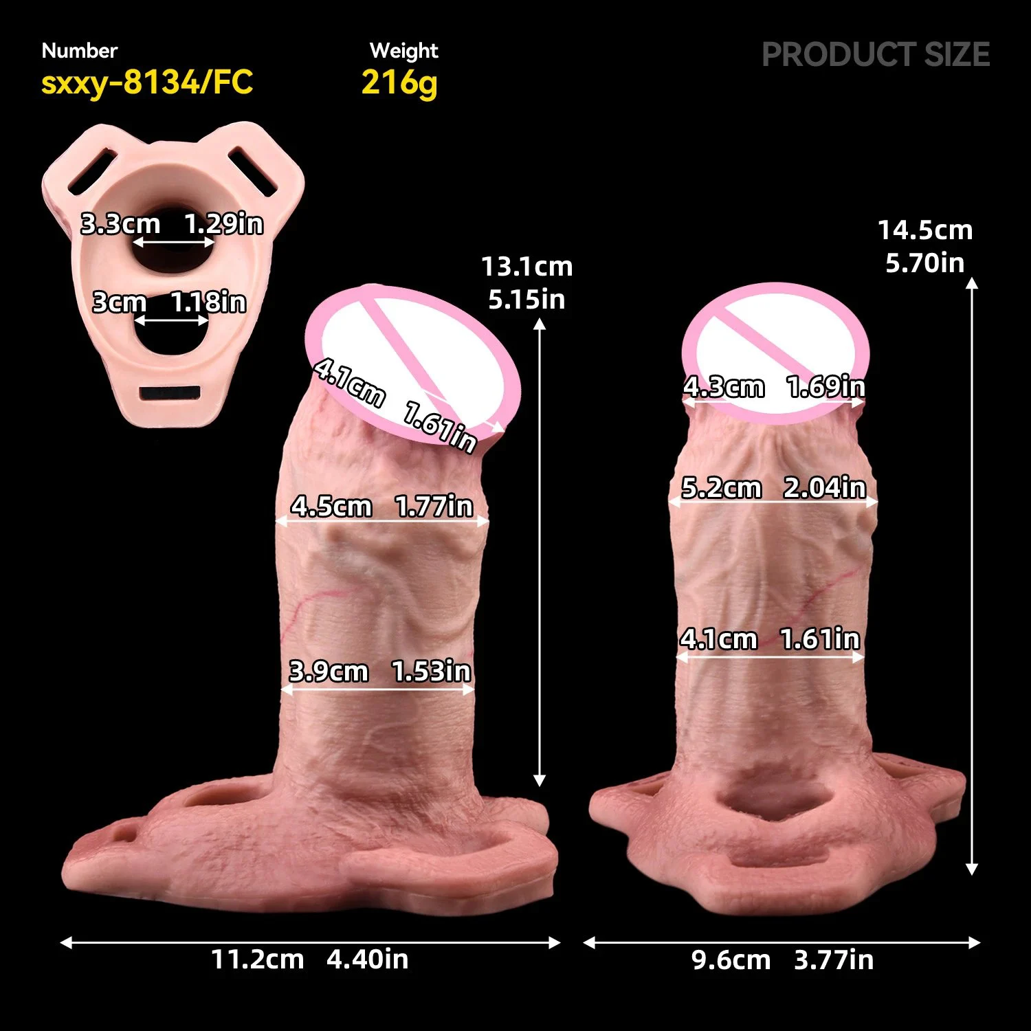 Hollow Opening Design Wearable Male Penis ExtenderMedical Grade Silicone Material Simulation Dildo Sleeve for Men