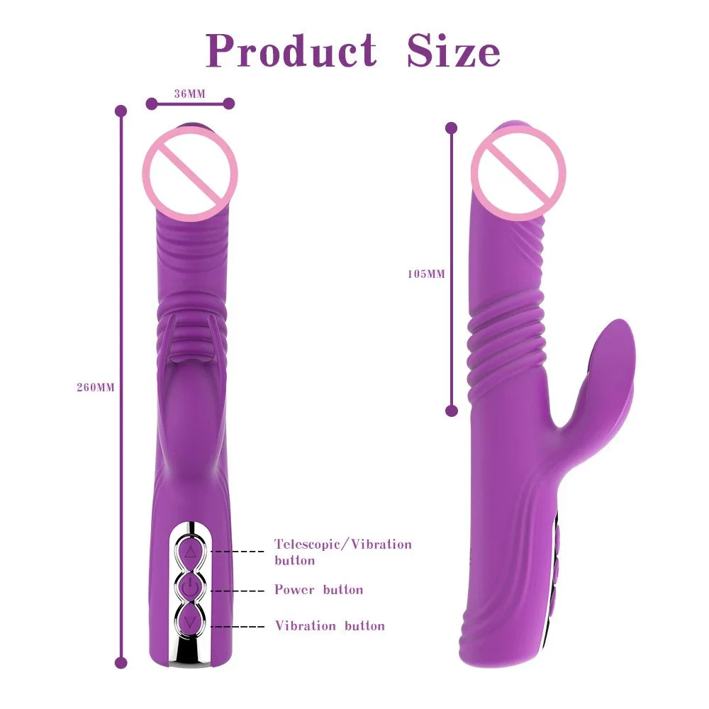 8 Modes Thrusting Vibrator 5 Frequency Vibrating Massager Women Telescopic Sex Toy Rabbit Vibrators