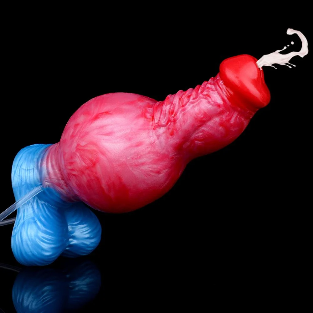7.8 Inch Silicone Dog Knot Inflatable Squirting Dildo Adult Flirting Orgasm Anal Plug Sex Toy