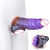 Fantasy Penis Sleeve Monster Alien Sleeve Adult Anal Realistic Sex Toy Sheath Platinum Silicone Wearable Demon with Open Head