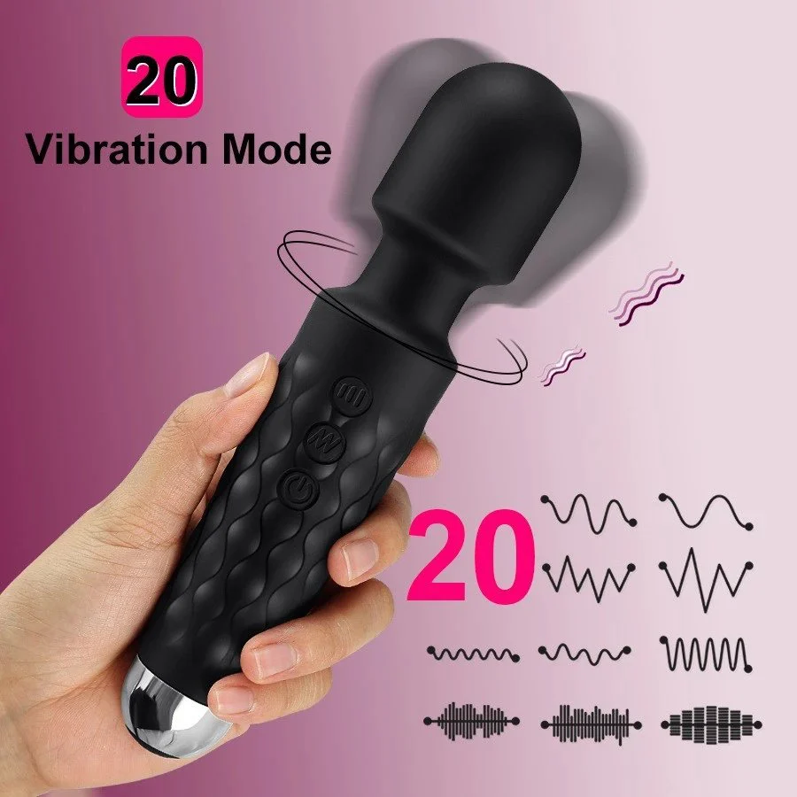 Female Masturbation 20 Modes Clitoris Stimulation Av Massager Wand Vibrator Sex Toys for Women