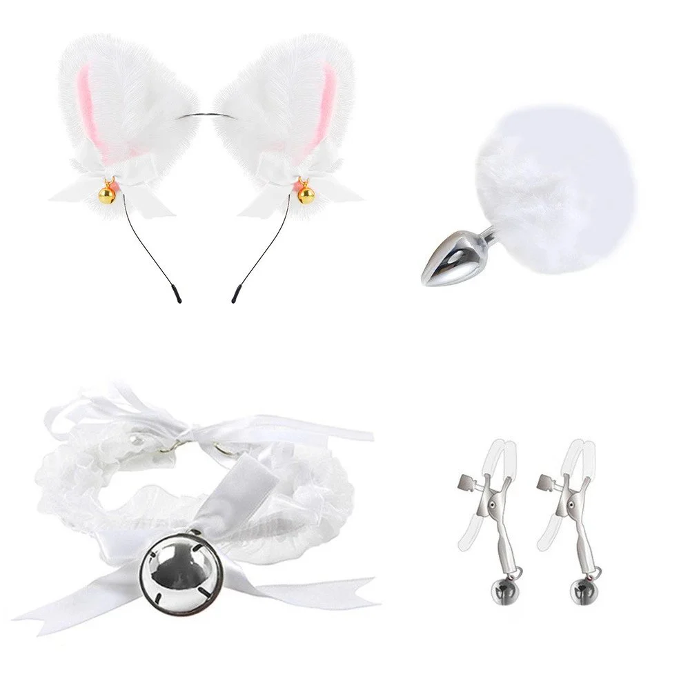 Sex Set Sexy Cat Female Sex Products Neck Rings Milk Clips Fun Toys
