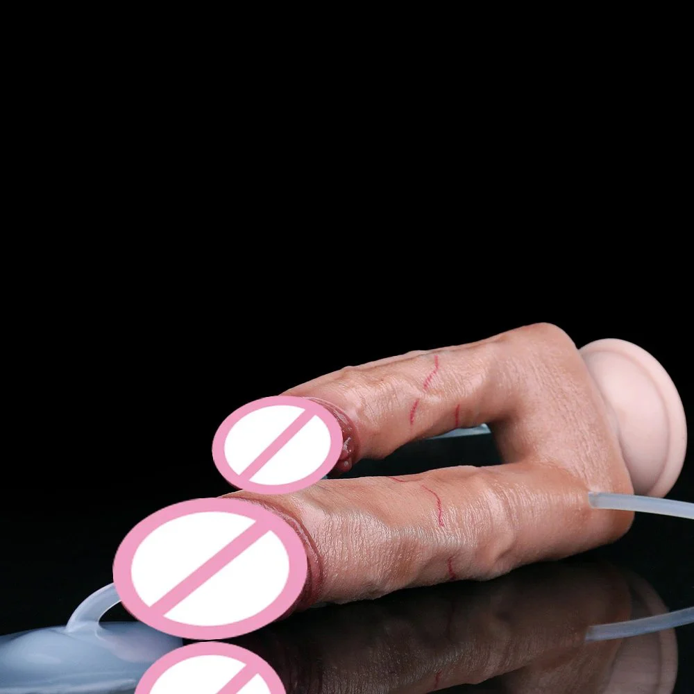 Realistic Double Ejaculating Dildo Silicone Squirting Penis G-Spot Stimulate Sex Toys for Women Men Sucker Anal PLug
