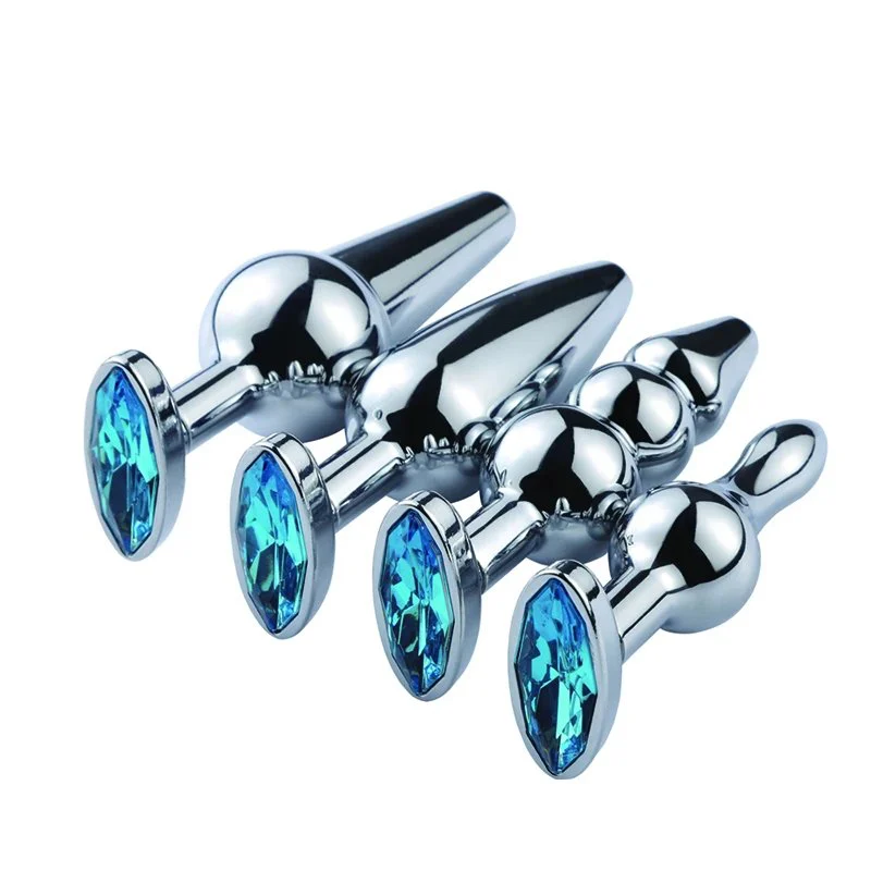 Sterling Steel Gem Anal Plug Straight D Oval Design for Enhanced Sex Stainless Sex Toy