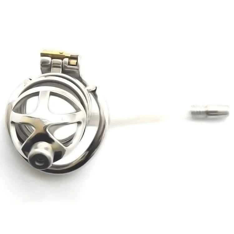Male Chastity Cage With Stealth Lock Horse Eye Urethral Catheter Dilator Penis Plug Urethra Catheter Device 304 Steel Cock Rings