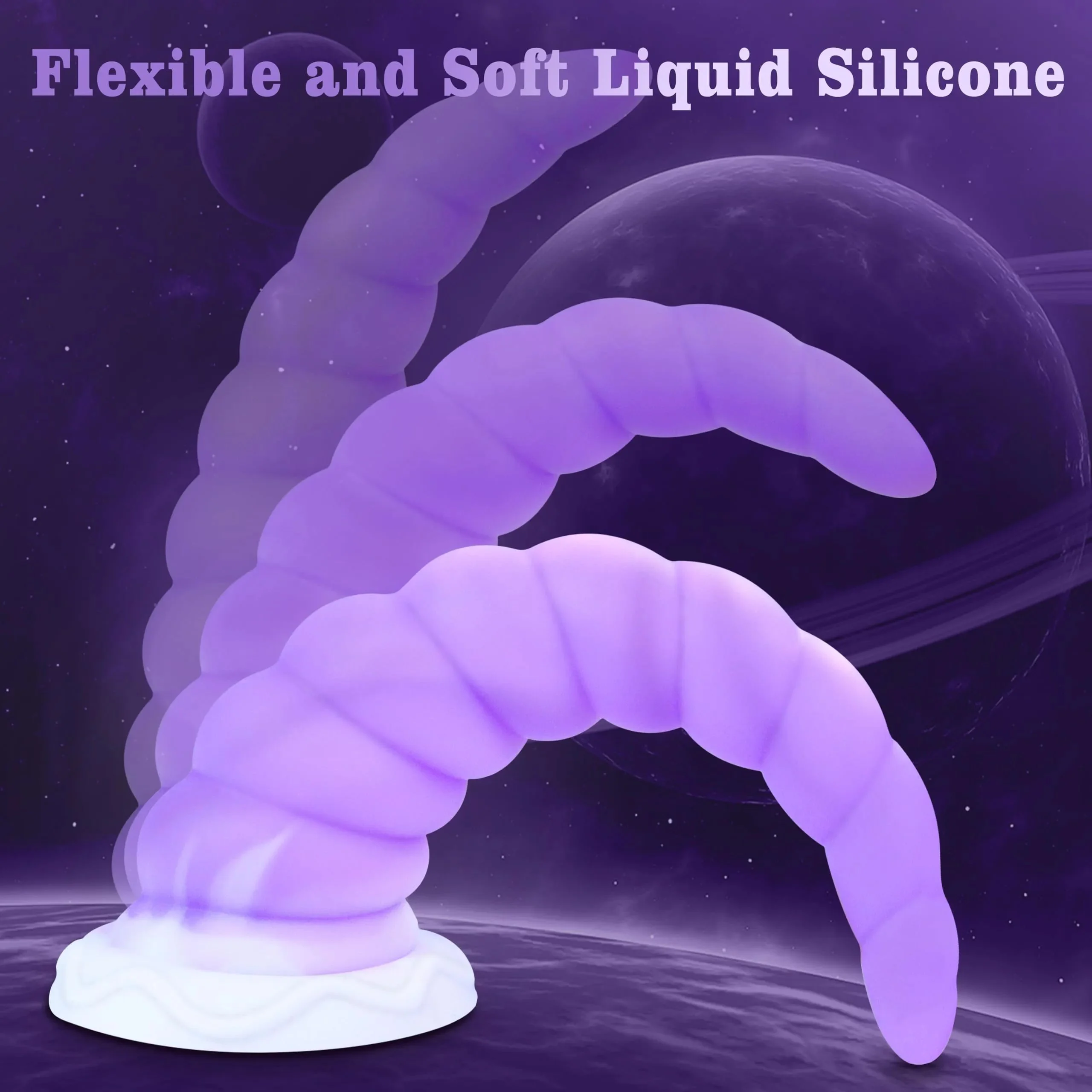 7.68in Silicone Anal Stretcher Spiral Butt Plug Soft Strong Suction Cup Hands-Free Waterproof Eco-Friendly Gelance Adult Toy for