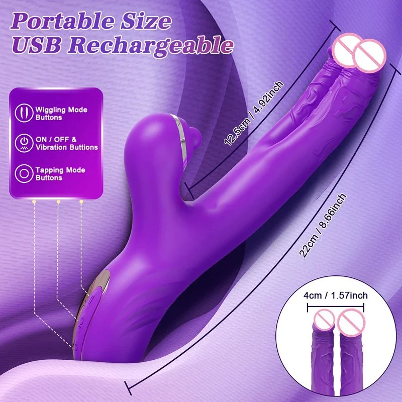 Female Finger Vibrators Clitoral Nipple Stimulation G Spot 3 in 1 Dual Dildo Rabbit Vibrator Sex Toys Women
