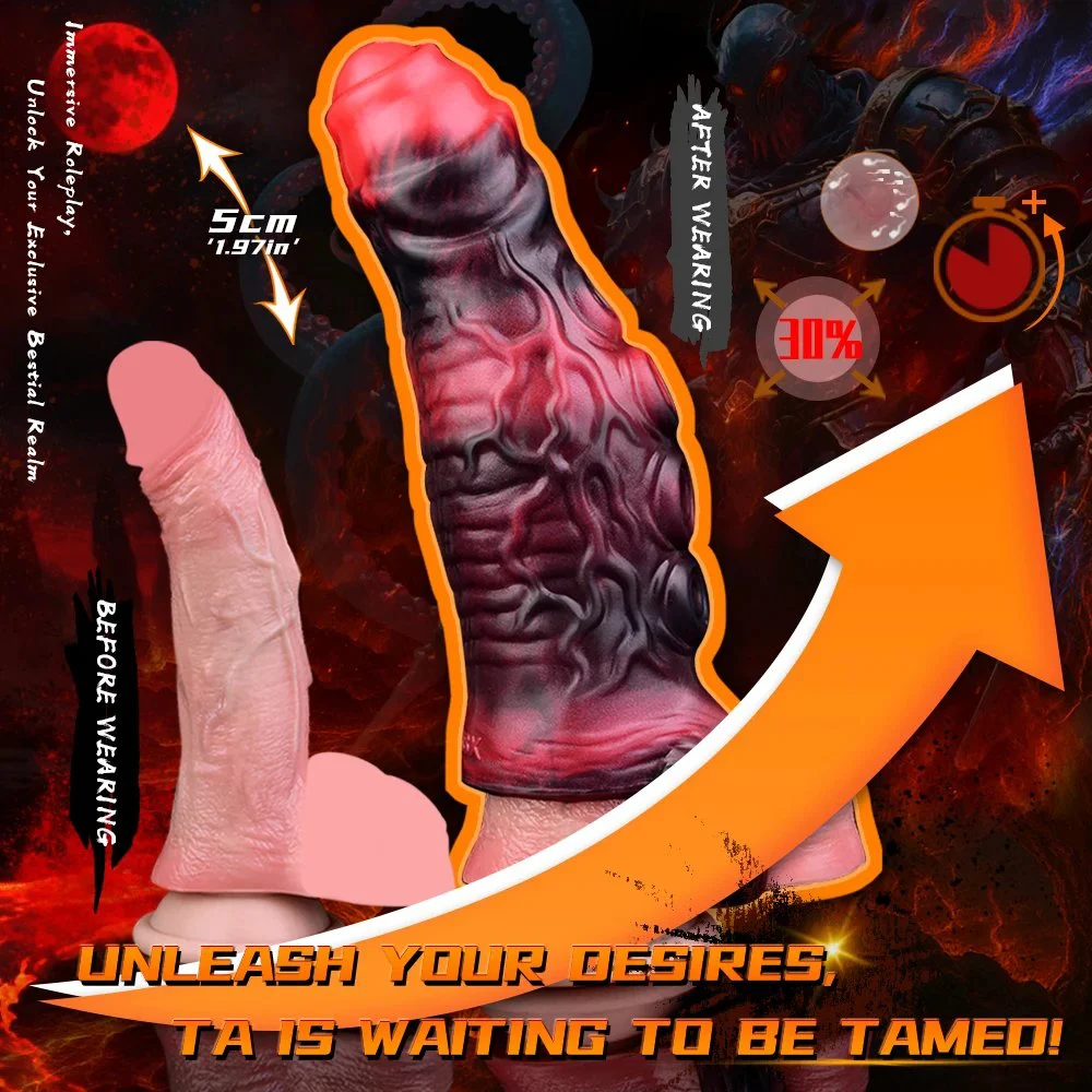 Monster Tentacle Penis Sleeve Cock Sleeve Vibrator Penis Extender Vibrating Cock Ring 10 Modes Remote Control, Enlarger for Men