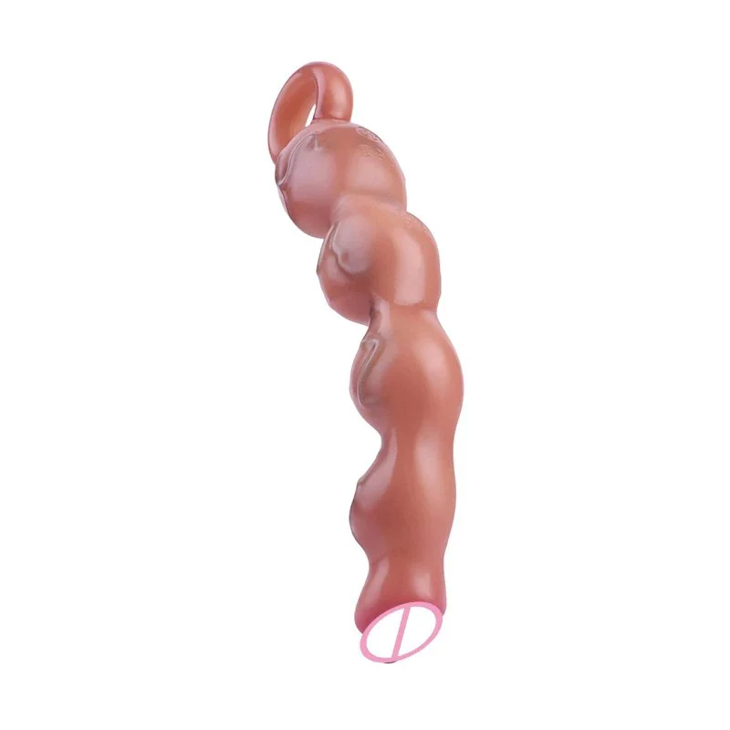 Adult Sex Anal Plug with Bead Design Simulates Skin Color and Has Vibration or Non-vibration Options Suitable for Role Fantasy