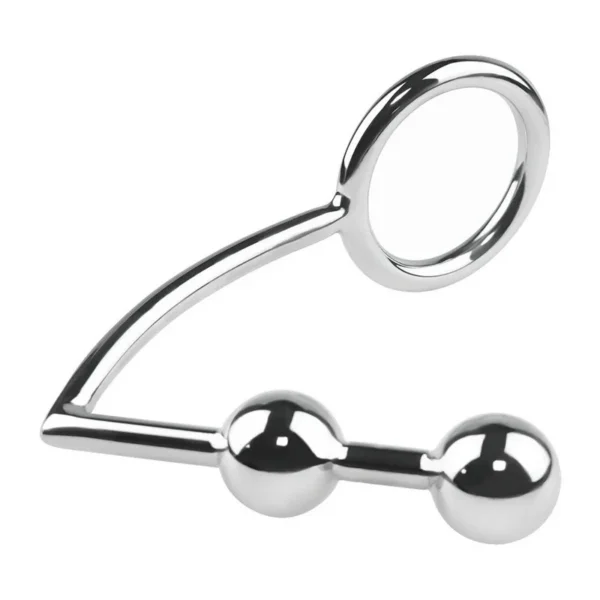 Adult Sex Products Toys Stainless Metal Solid Anal Plug Hook Anal Beads with Ring