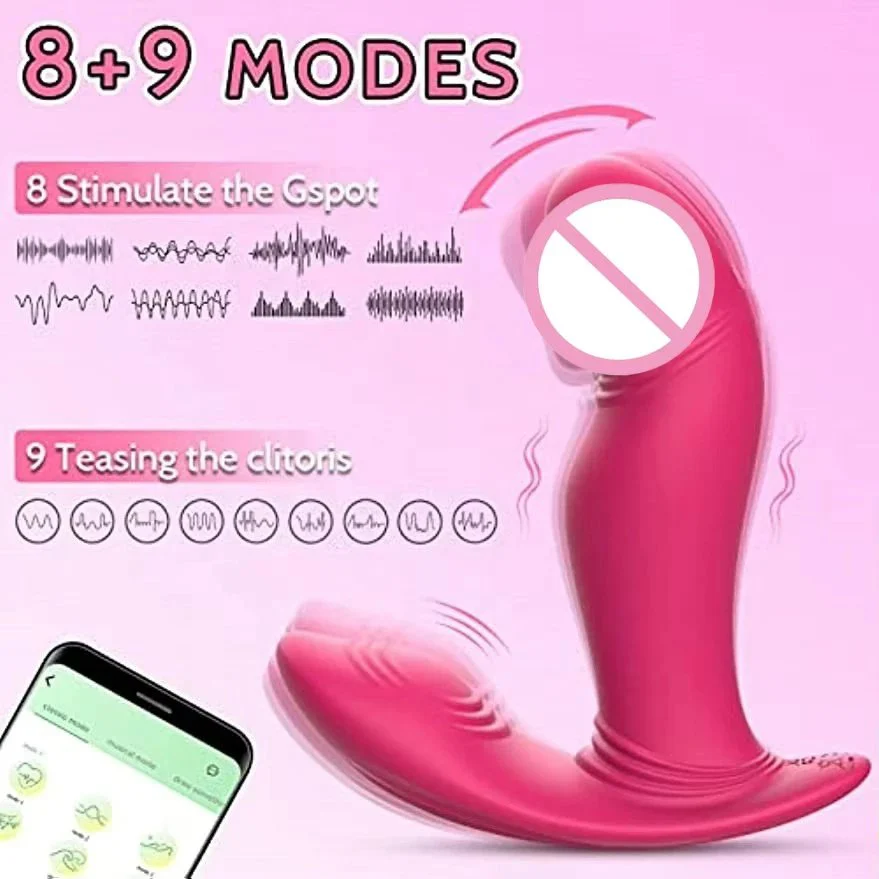 APP Vibrating Wiggling Wearable Clitoral G Spot Vibrator for Women Remote Control Perfect Fit Butterfly Panty