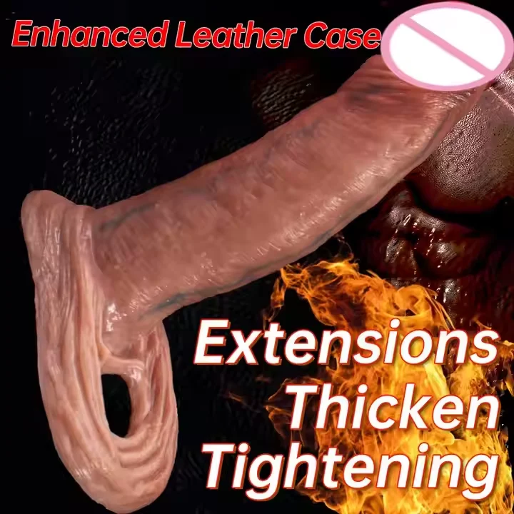 Realistic Penile Sheath 3 Different Sizes Male Wolf Braces for Men Condom Soft Liquid Silicone Waterproof IPX5 Adult Sex Toys