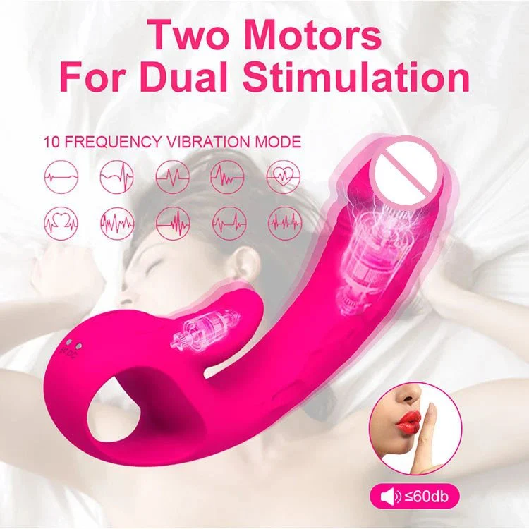 Clitoris Sucking Simulator 2 in 1 Dildo Vibrator Tongue Licking Vibrator for Female Masturbation