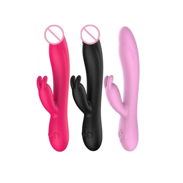 Adult Toy Dual-motor Rabbit Vibrator for Women Rechargeable AV Wand Silicone Masturbator