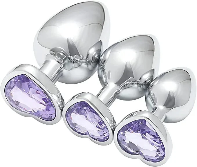 Trainer Extensions 3 Pack Anal Plug Kit Aluminium Alloy Waterproof Butt Toy for Female Anal Sex Toys Men Women Gifts