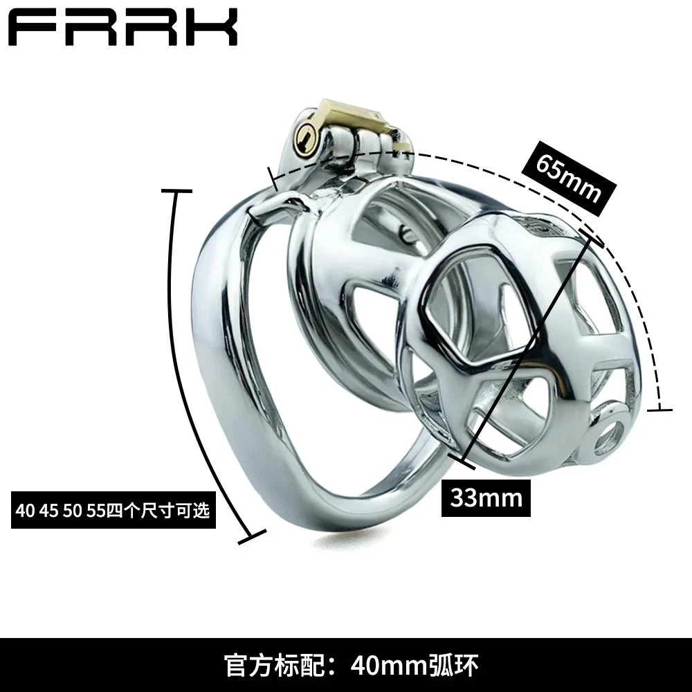 Male Cock Cage Chastity Device Chastity Cage with 4 Active Rings and Curved Ring Adult Sex Toy for Men Exercise