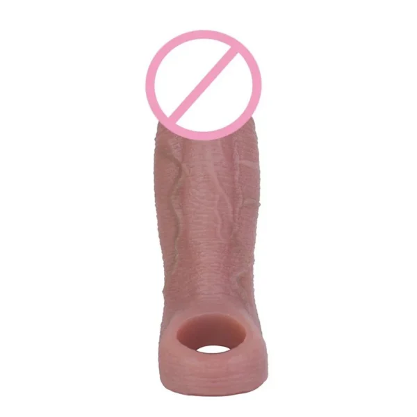 Male Penis Sleeve Silicone Penis Extender Reusable Realistic Penis Enlarger Delay Ejaculation Sex Toys