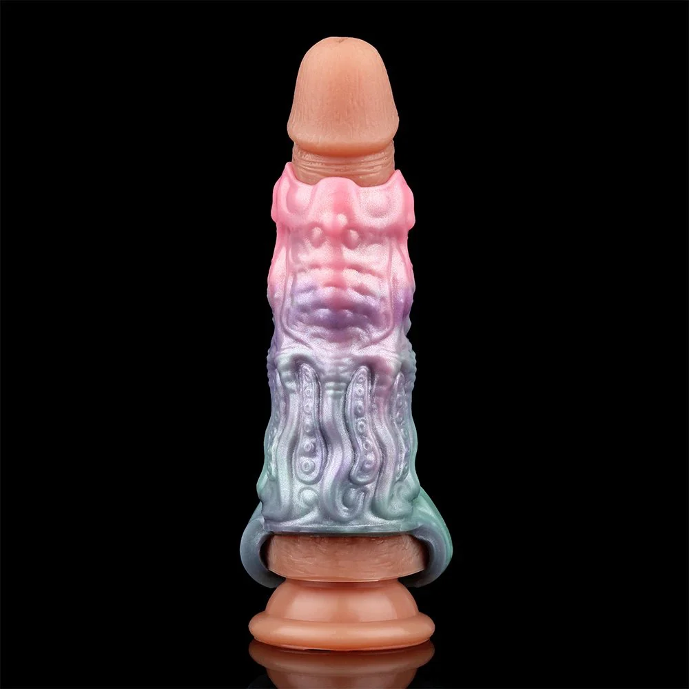Galactic Charm Fantasy Monster Dildo Open Penis Sleeve Penis Enlargement Male Penis Extender Couple Flirting Sex Toys