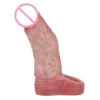 New Silicone Realistic Skin Color Male Penis Extender Effective Penis Size Enlargement Vibrating Dildo Cover for Men