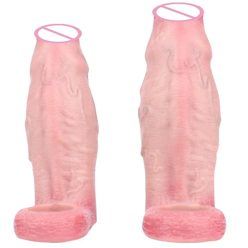 Open-ended Male Penis Extender with a Realistic Penis Sleeve Made of Safe Silicone for Enhanced Experience