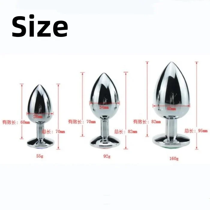 Sex Toys Stainless Steel and Silicone Metal Butt Plug Expander with Jewelry Anal Plug Set