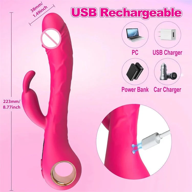 9 Modes Display Screen Clitoral Stimulator Rechargeable Rabbit Vibrator Sex Toy for Women