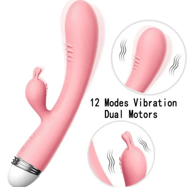 12 Vibration USB AV Rabbit Vibrator G Spot Lilo Dildo Vibrator Sex Toys for Women
