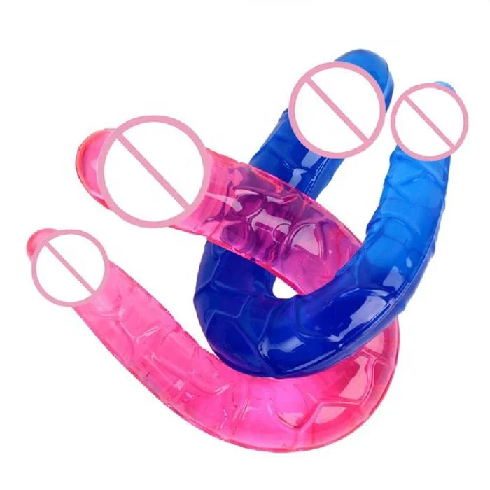 12 Inch Realistic Double-Head Lesbian Dildo Vibrator Soft TPE and Liquid Silicone Sex Toy
