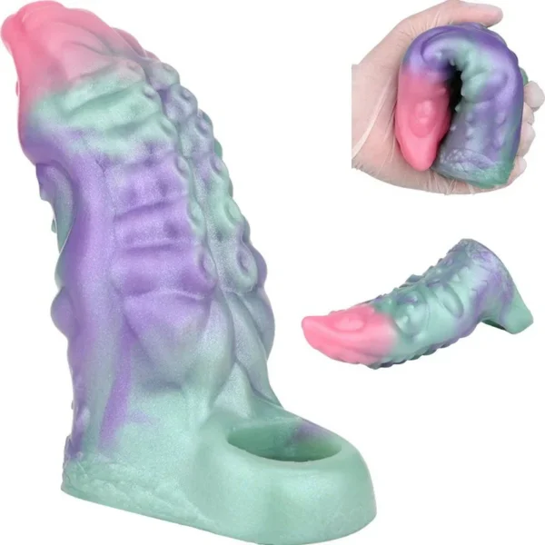 Octopus Penis Sleeve Animal Penis Extender Sleeve, Silicone Penis Enlarger Sleeve with Penis Ring,Sleeve Male Adult Sex Toy