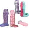 Hollow Penis Sleeve Soft Silicone Men Cock Enlargement Wearable Fantasy Animal Sleeve Sex Toy for Couples