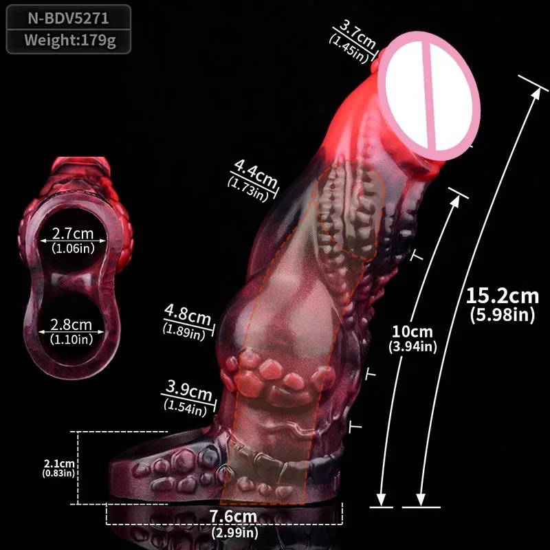 Male Penis Condom with Vibration Function, Effective Penis Length Extension Vibrating Dildo Soft Silicone Material