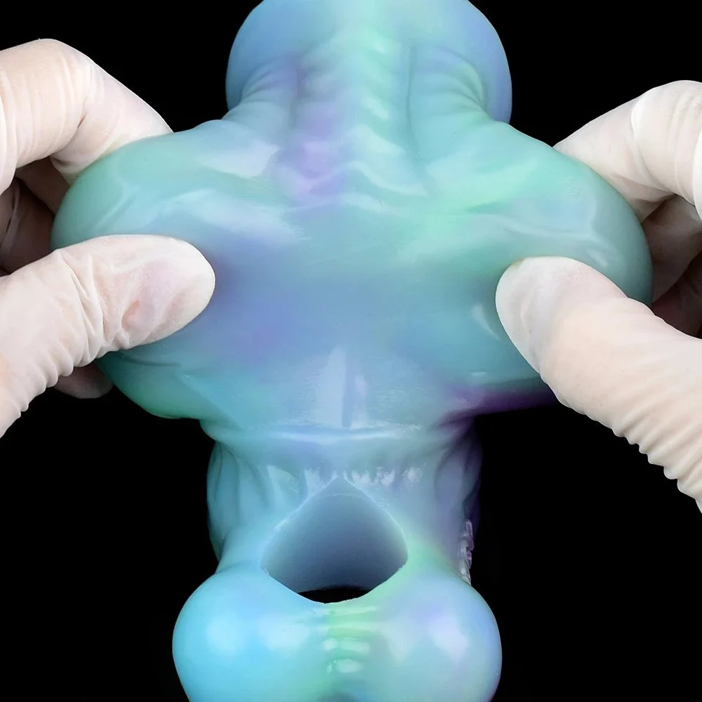 Penis-Sheath Beast-Shaped Cock Sheath Penis Extension Sleeve with Adjust Insert Clear Big Knot Dog Cock Sleeves