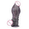 Realistic Silicone Penis Sleeve Hollow Extension Sheath with Cock Ring Soft Male Adult Delay Ejaculation Toy for Men