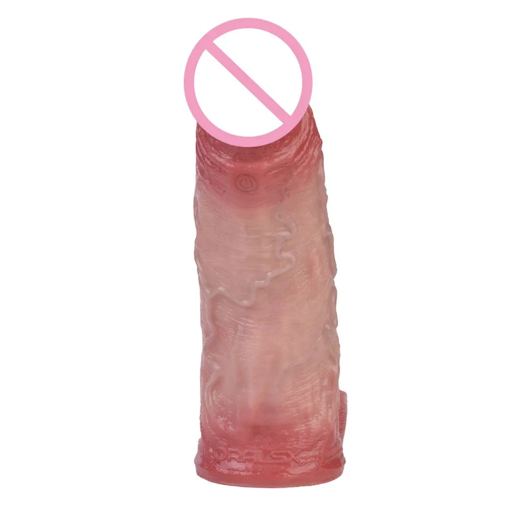 Latest Male Vibrator Penis Sleeve Realistic Penis Enlarger Thicken Cock Ring Sleeve Penis Extender Dildo Adult Sex Toys for Men
