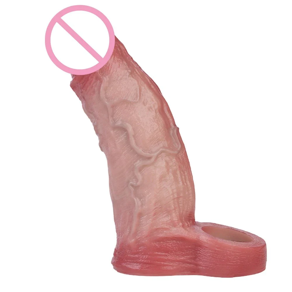 Latest Male Vibrator Penis Sleeve Realistic Penis Enlarger Thicken Cock Ring Sleeve Penis Extender Dildo Adult Sex Toys for Men