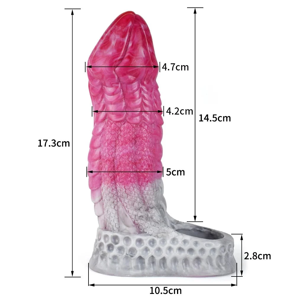 Liquid Silicone Cock Sleeve Reusable Male Condoms Colorful Animal Extender Penis Sleeve for Men Dildo