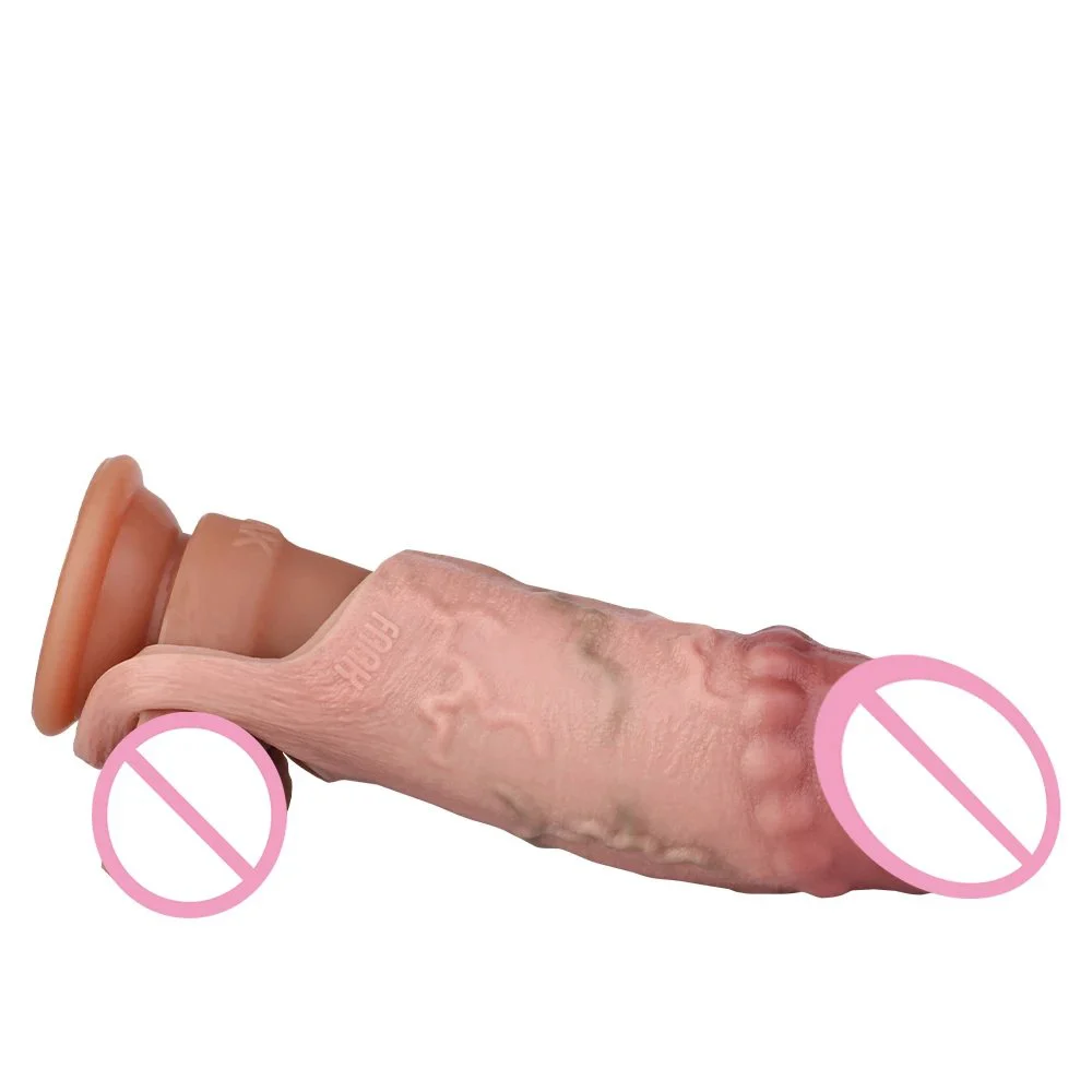 Realistic Dildo Soft Penis Enlargement Sleeve Simulation Dildo Sex Male Penis Enlargement Couple Sex Toys