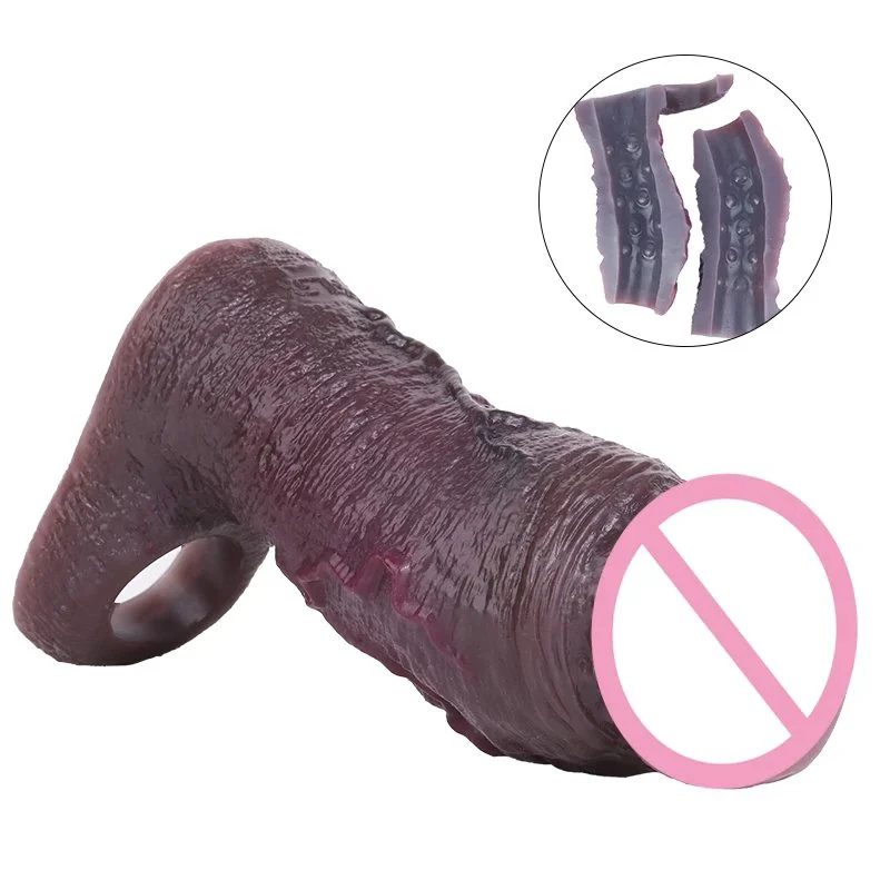 Liquid Silicone Male Penis Extender Safe and Soft Open Design Realistic Experience Male Sex Toy