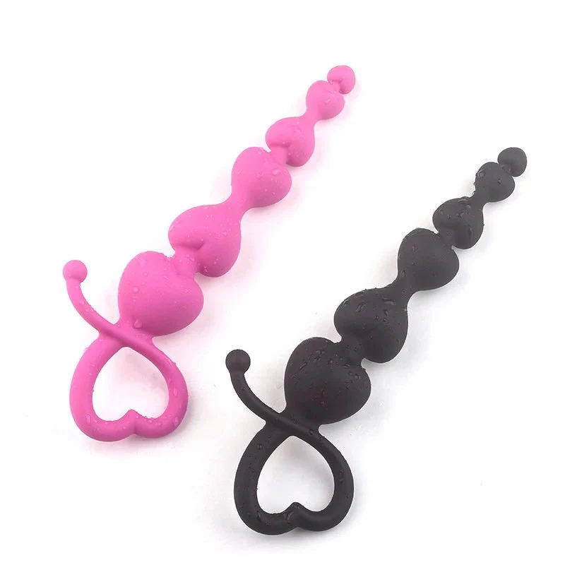 Pull Beads Back Court Anal Dilatation Adult Interest Silicone Anal Plug Tail Pull Beads