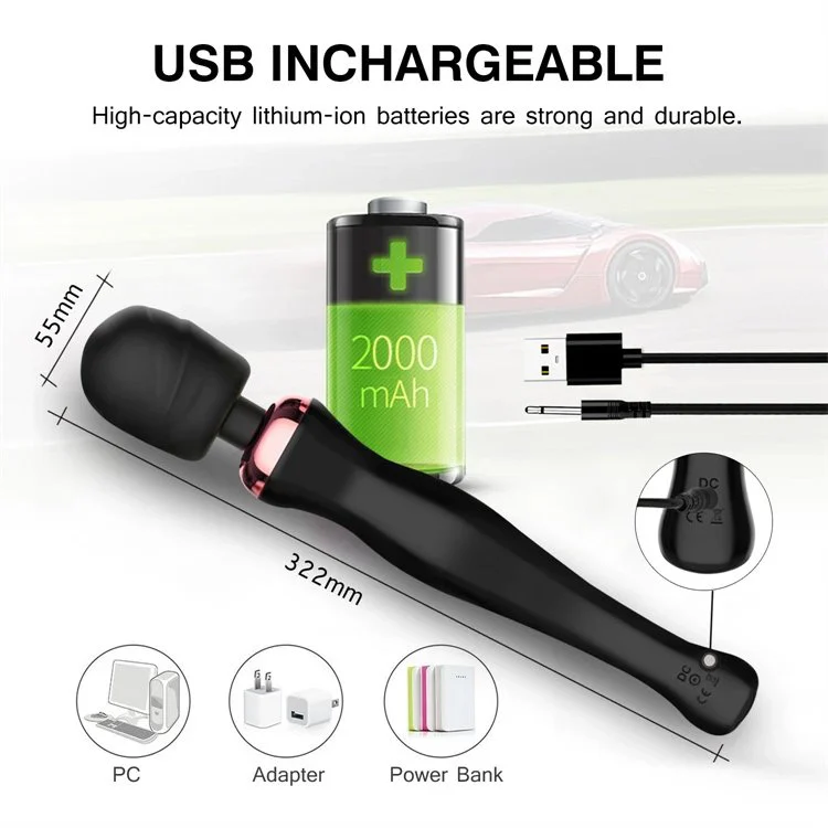 Adult Sex Toys for Women Powerful 20 Modes Full Body Wand Massage USB Charge Big AV Vibrator