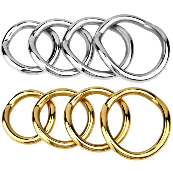 Metal Stainless Steel Penis Ring Bondage Lock Cock Ring Male Scrotum Stretcher Delay Ejaculation Flirting Sex Toys