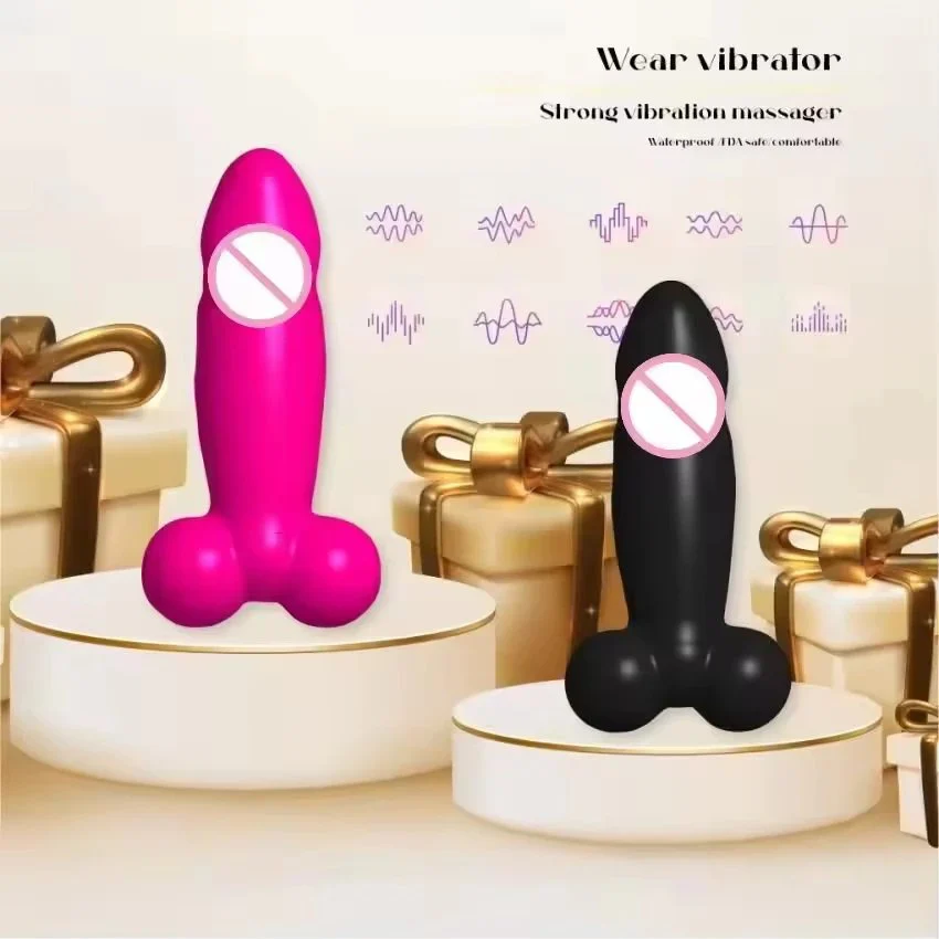 Portable Mini Dildo Anal Plug Vibrator Women-Waterproof USB Rechargeable Multi-Frequency G-Spot Butt Stimulation Sex Toy