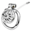 Mini Sunflower Male Chastity Cage with Curved Penis Ring Metal Catheter Silicone Catheter Strap on Chastity Couples Toys